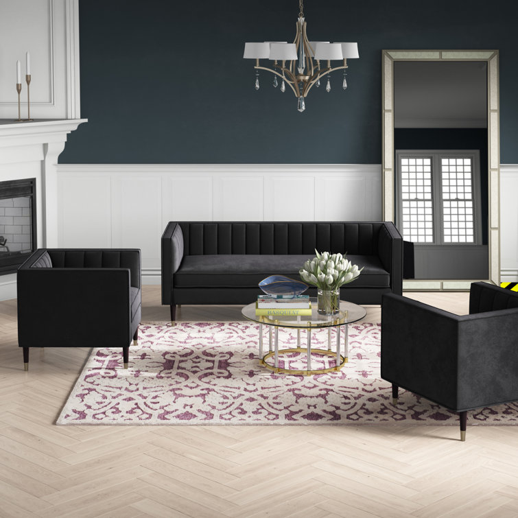 Everly Quinn Scrivner Velvet Living Room Set & Reviews Wayfair.ca